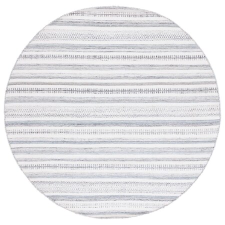 Safavieh 6 x 6 ft. Kilim Contemporary Hand Woven Round Rug; Ivory & Grey KLM276F-6R